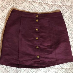 Faux suede skirt